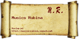 Musics Rubina névjegykártya